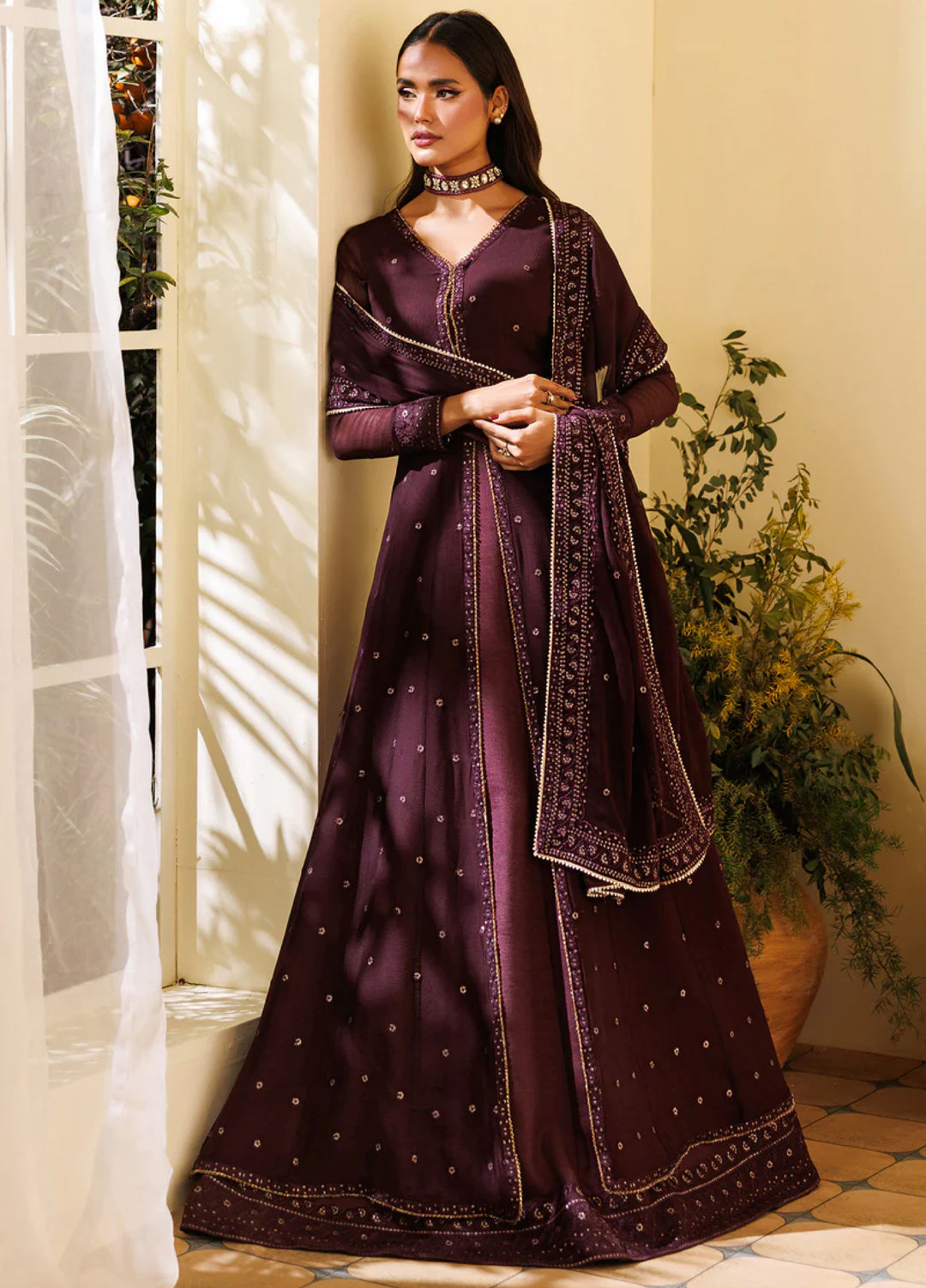 Zarif Women RTW Embroidered Chiffon 3 Piece Suit ZR26UCR ZRF-EMC-23 - Eid Collection