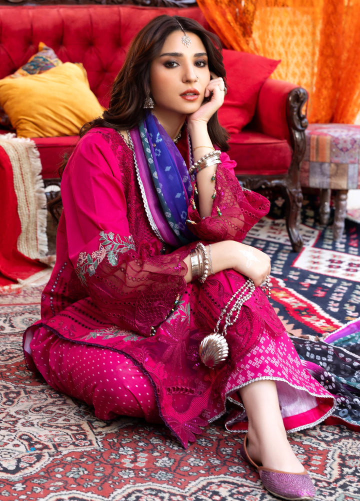 Bandhani by Al Zohaib Unstitched Embroidered Premium Lawn 3 Piece Suit AZ26UB D-5 - Summer Collection