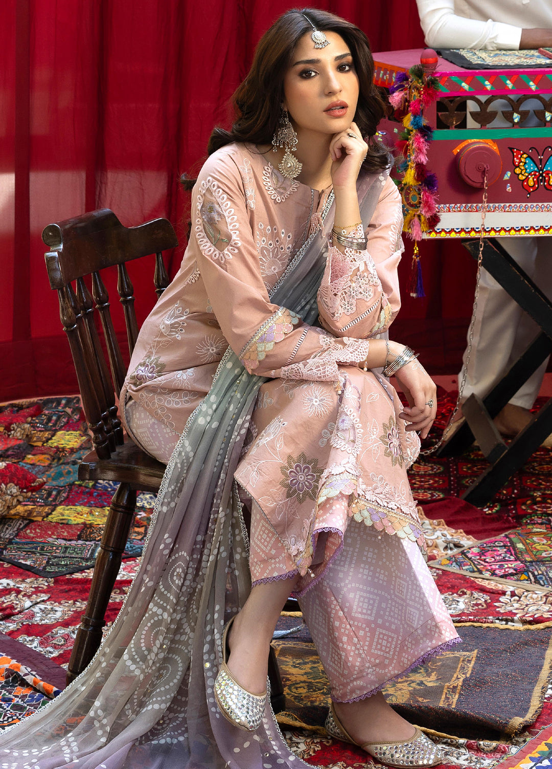 Bandhani by Al Zohaib Unstitched Embroidered Premium Lawn 3 Piece Suit AZ26UB D-2 - Summer Collection