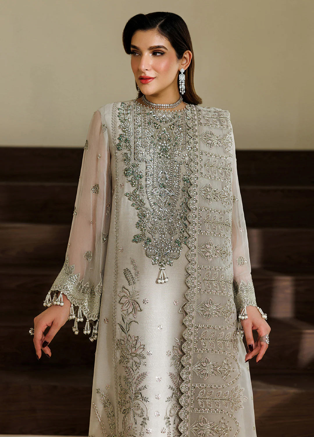 Aymal by Alizeh Fashion Handcrafted Unstitched Embroidered Chiffon 3 Pcs Suit AF26UAC 06-NAVYA - Festive Collection