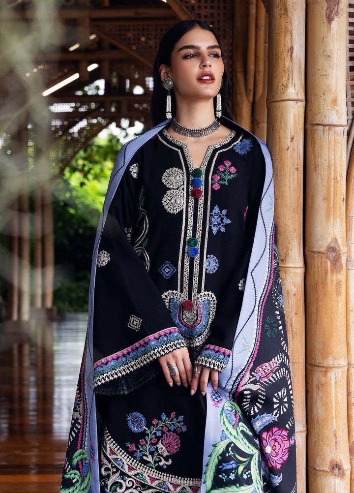 Symphony Hemline by Mushq Unstitched Karandi Embroidered 3 Piece MU25SK Midnight Rune - Winter Collection