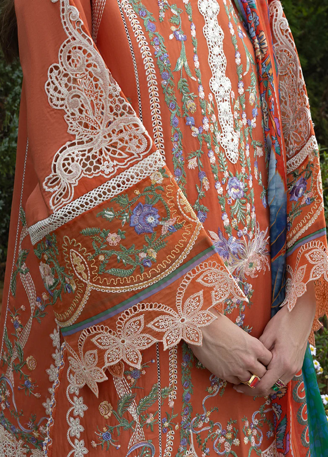 Mon Tresor by Esmel Unstitched Embroidered Luxury Lawn 3 Piece Suit EML26UMT D1-Vita - Summer Collection