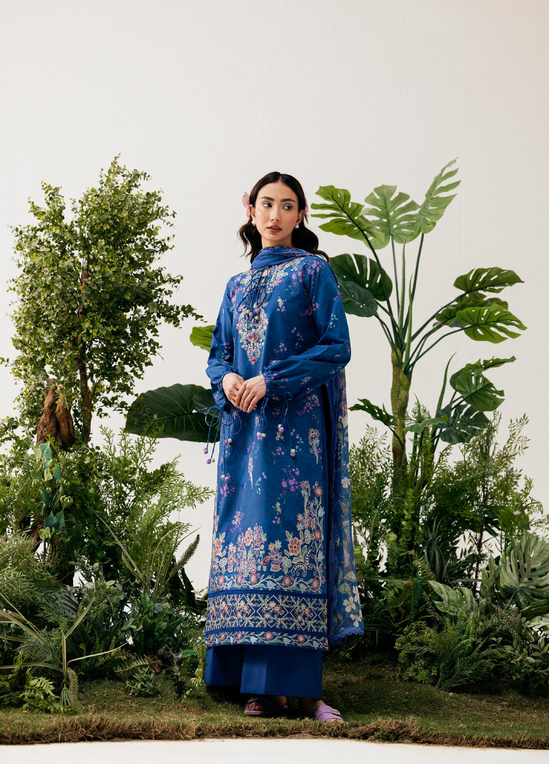 Zync by Florent Unstitched Embroidered Printkari Lawn 3 Piece Suit FL26UZP FZ-8A - Summer Collection