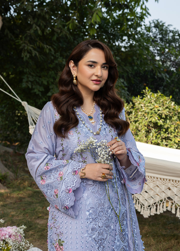 Elaf Premium Unstitched Embroidered Luxury Lawn 3 Piece Suit EL26UPL ELY-3B PARADISE - Summer Collection