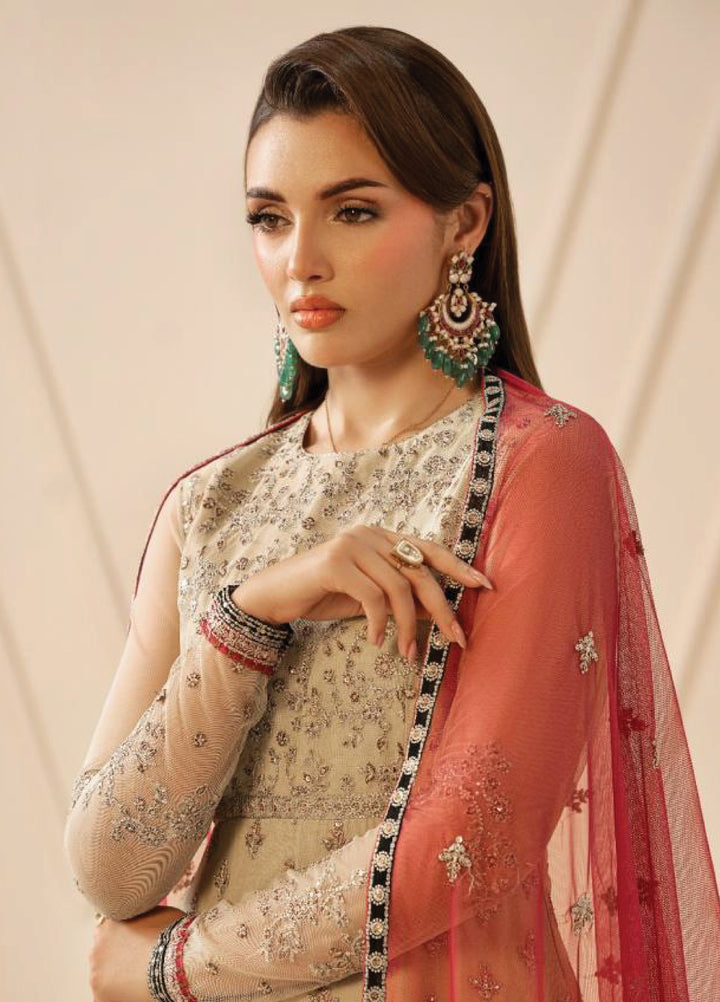Riwayat by Zarif Unstitched Embroidered Net 3 Piece Suit ZR26URN ZRF-RC-04 SANDALI - Festive Collection