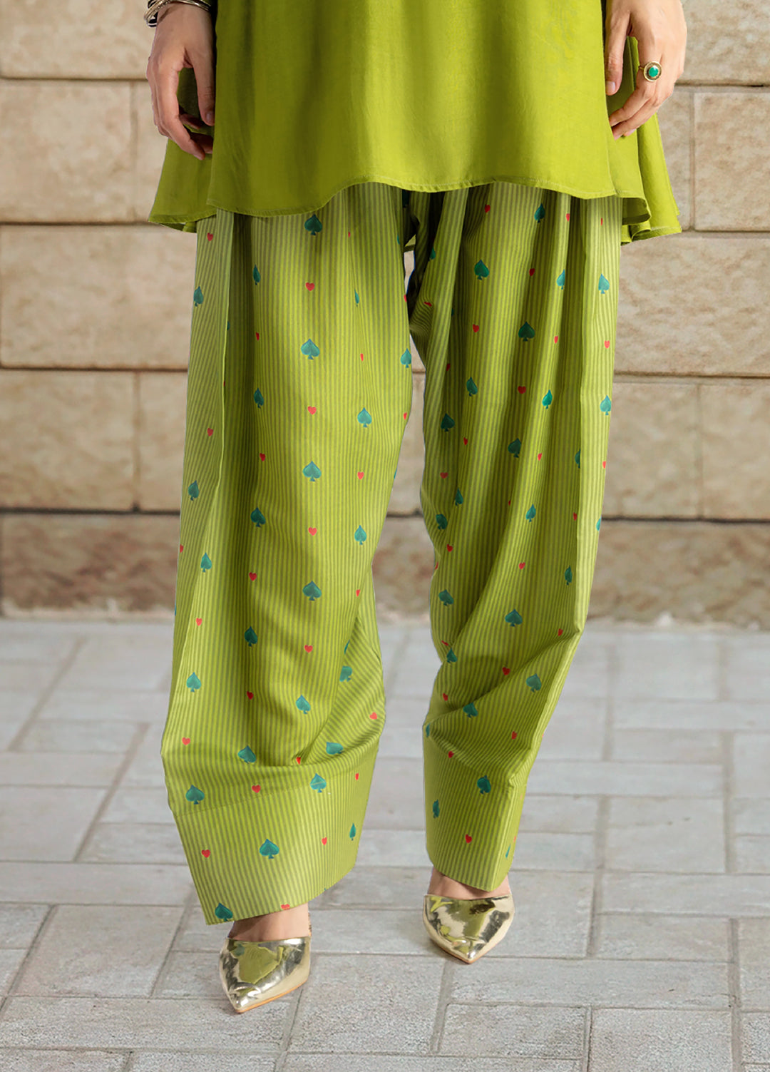 Dareecha by Daak RTW Printed Cotton Silk 2 Piece Suit SPS-G SABZ PAAN SPS-G - Festive Collection