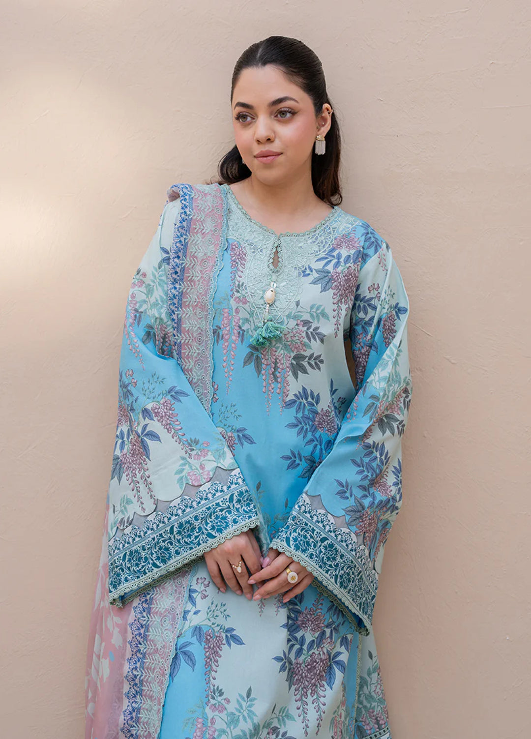 Summer in Bloom By Roheenaz Unstitched Printed Lawn 3 Piece Suit RN26USBL 37B Wild Peony - Festive Collection