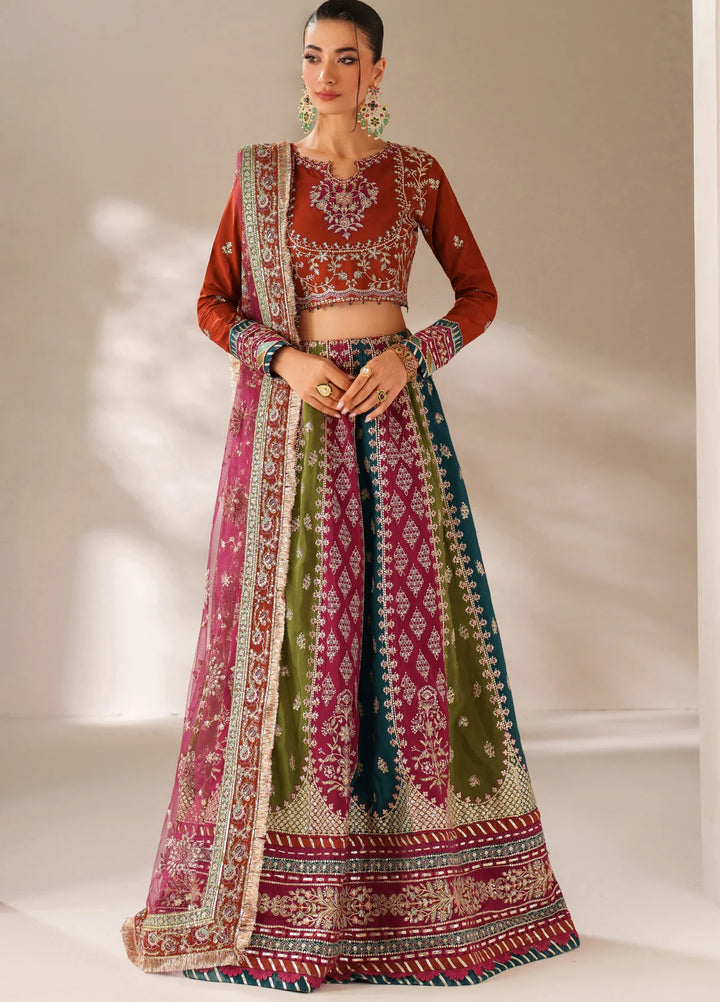 Xenia Formal Unstitched Luxury Raw Silk Suits 3 Piece XE25FL Ainea - Formals Collection