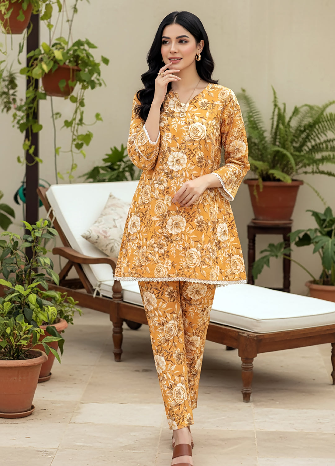 Lakhany Women Co Ord Pret Printed Cambric 2 Piece LG-IZ-0454 - Winter Collection