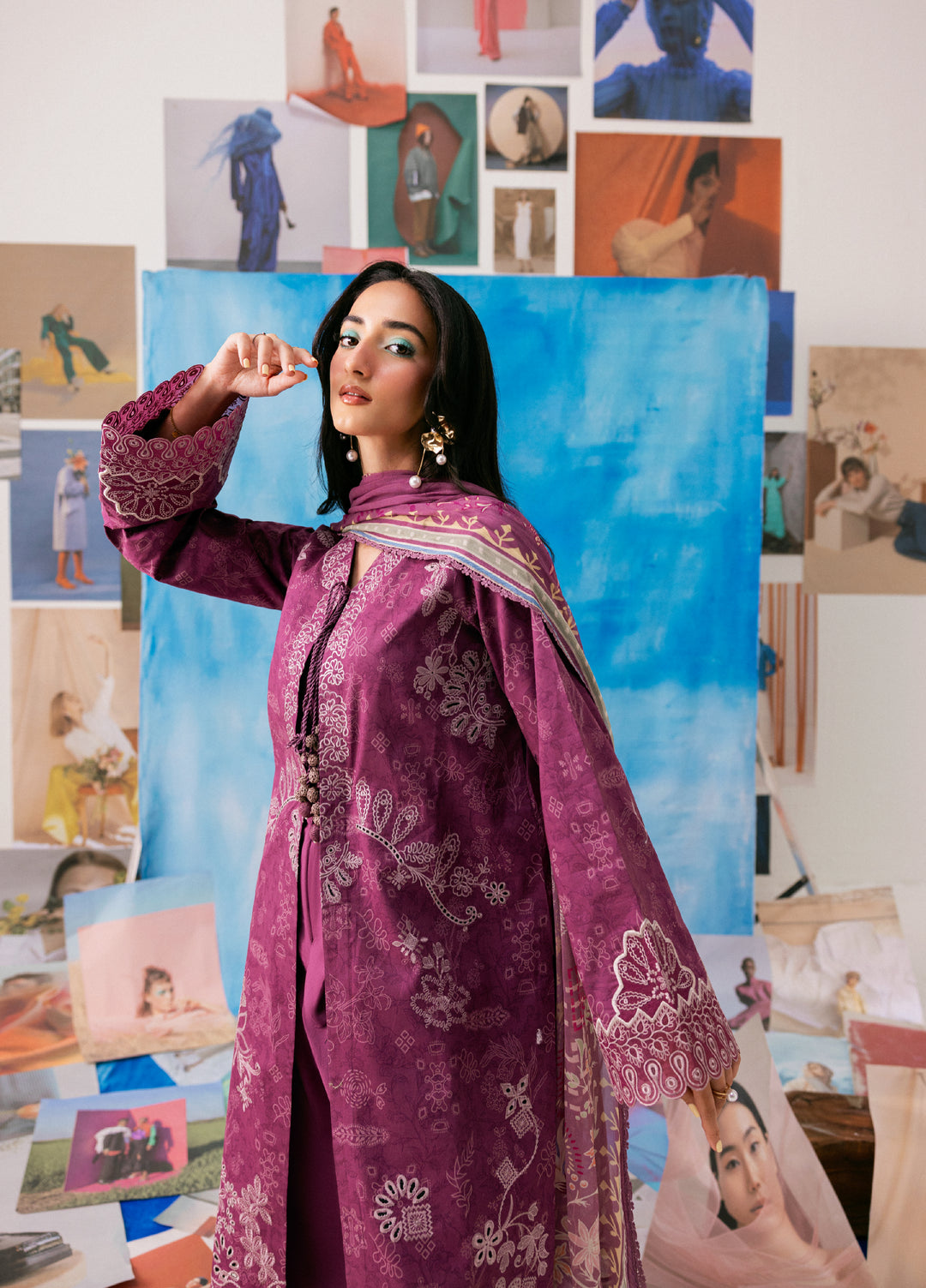 Zync by Florent Unstitched Embroidered Printkari Lawn 3 Piece Suit FL26UZP FZ-6A - Summer Collection