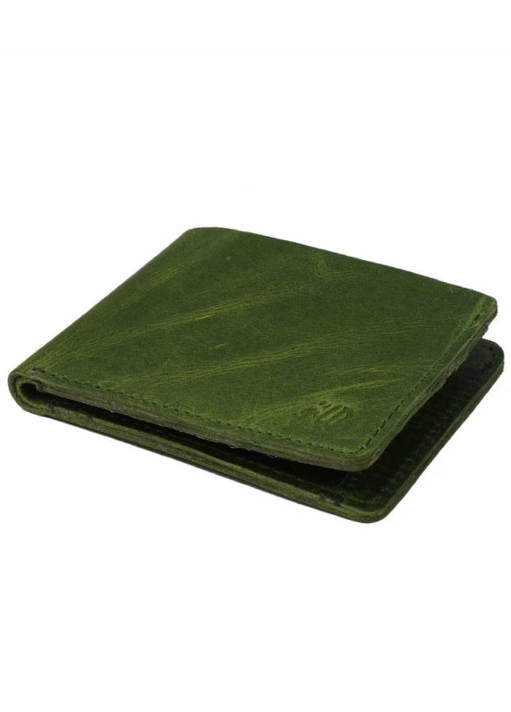 Vintage by Jild Mens Genuine Vintage Leather Wallet-OLIVE GREEN - Wallets Collection