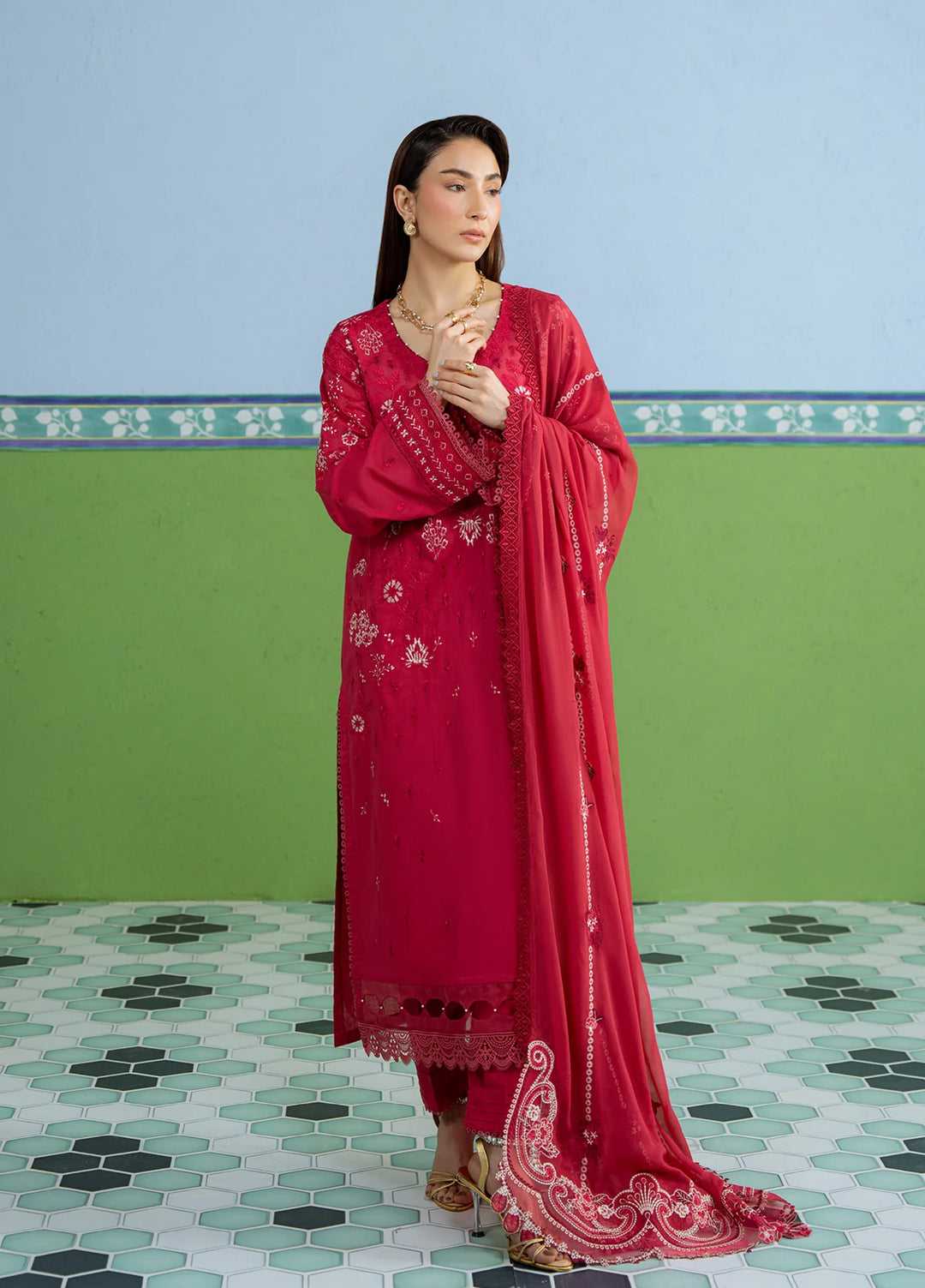 Core by Daria Clothing Unstitched Embroidered Lawn 3 Piece Suit DC26UCL DA-77 - Summer Collection