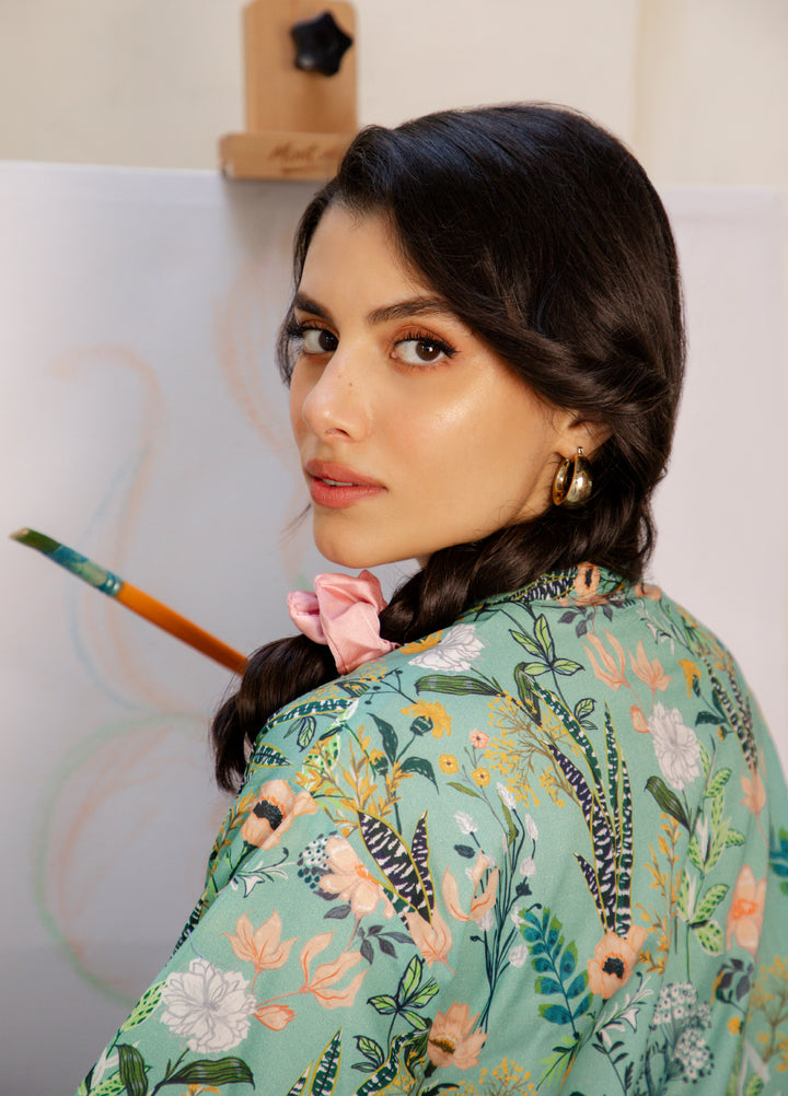 Sahar Unstitched Printed Cambric 1 Piece Shirt SS1-26-32 Sage Blossom - Summer Collection