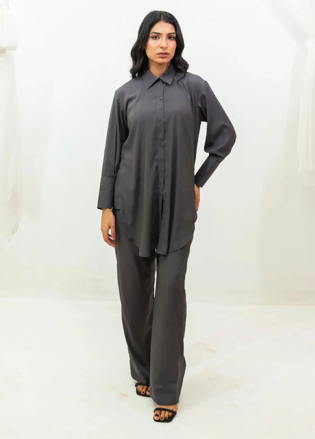 Zauk Women RTW Solids Wrinkle Free Crepe 2 Piece Suit ZK26RC Charcoal Gray Two Piece Set ZAU-CG - Casual Collection
