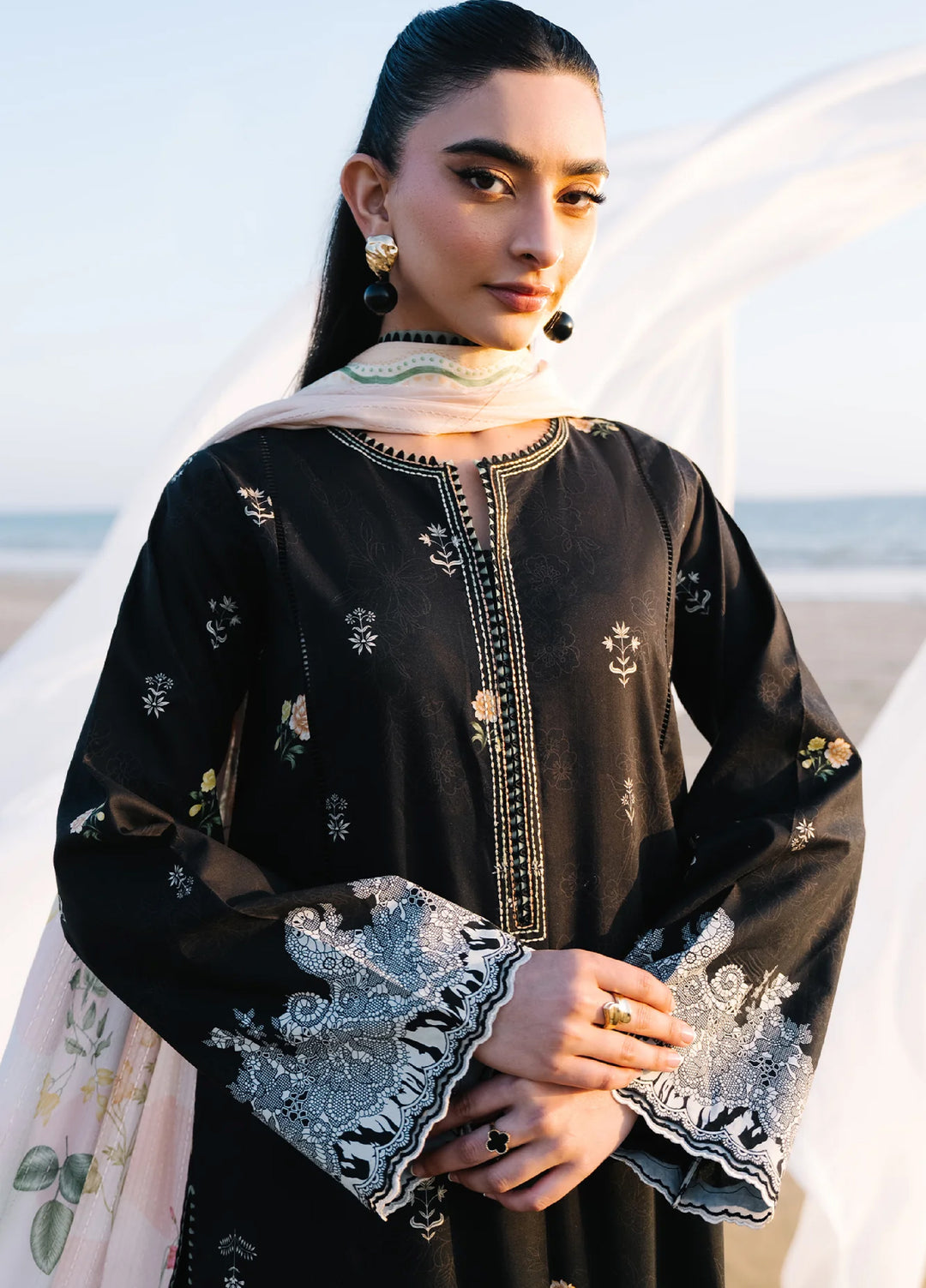 Afsanah by Seran Unstitched Embroidered Lawn 3 Piece Suit SN26UAVII D1-ESMA - Summer Collection