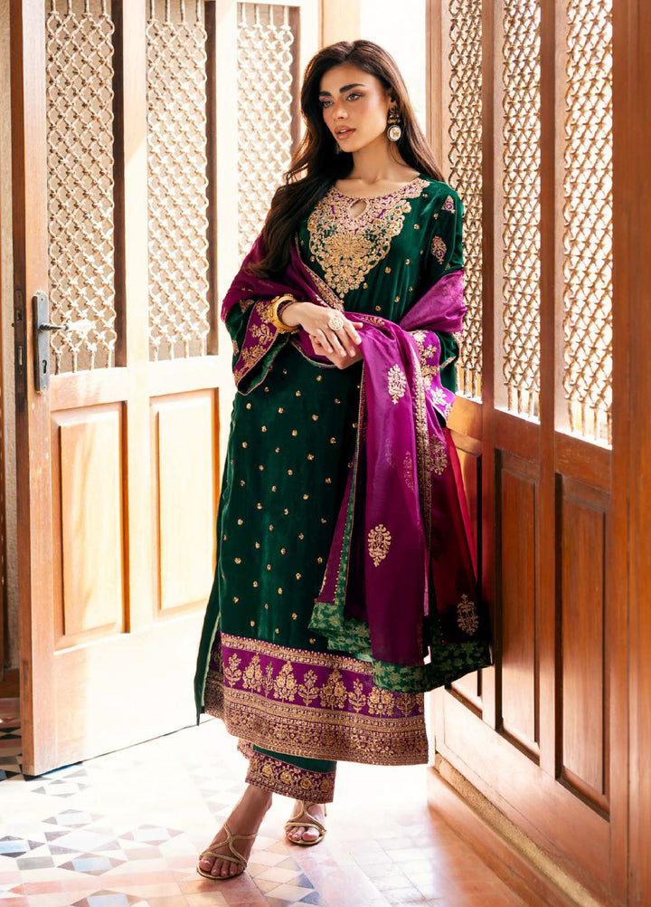 Zainab Chottani Unstitched Velvet Embroidered 3 Piece ZC25UV Esha - Festive Collection