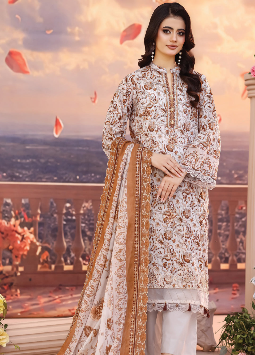 Salina by Regalia Textile Unstitched Cutwork Embroidered Lawn 3 Piece Suit RG26USCL D-1 - Summer Collection