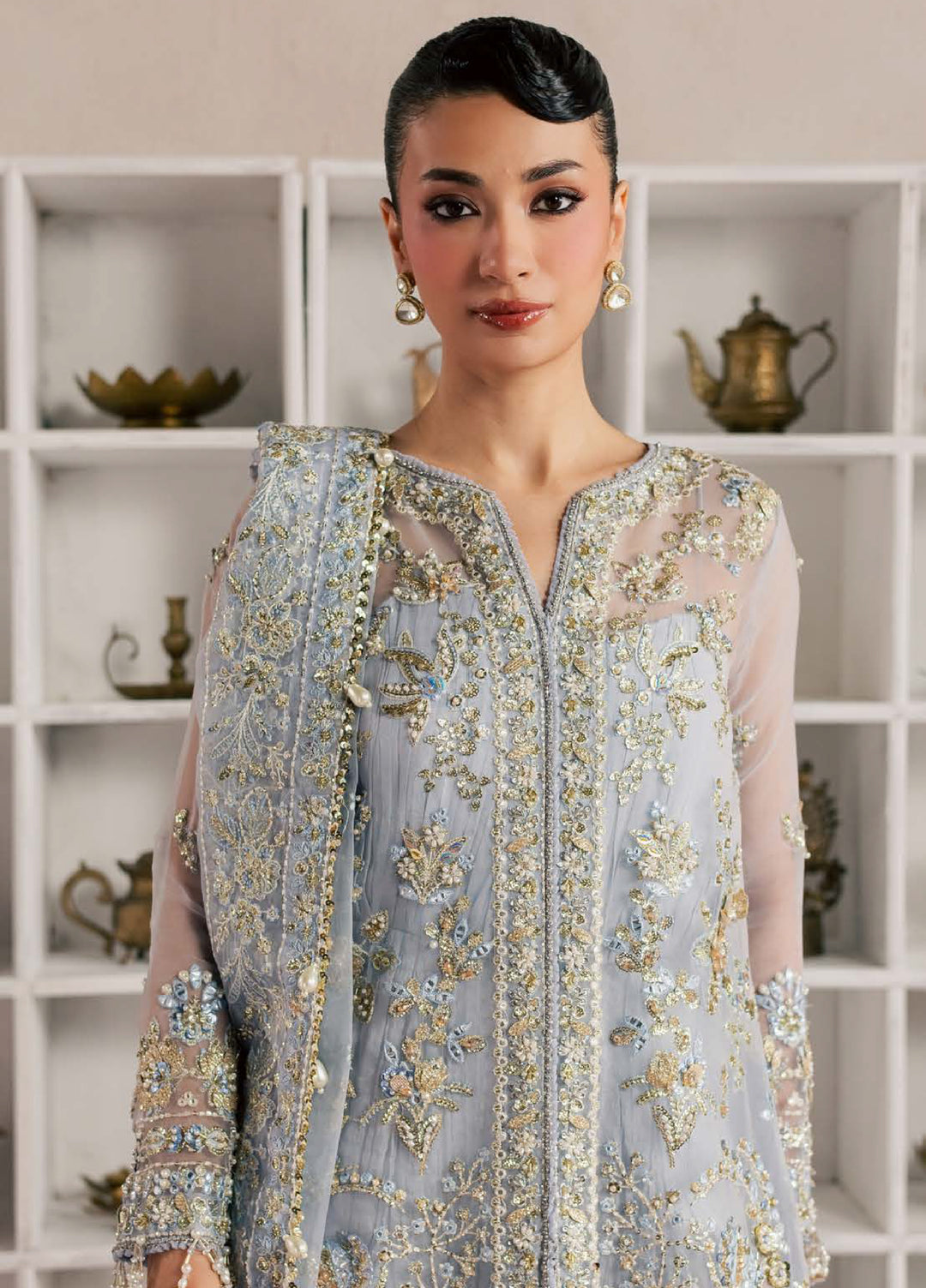 Sorelle by Aylin Unstitched Hand work Organza 3 Piece Suit AY26US Azura - Festive Collection
