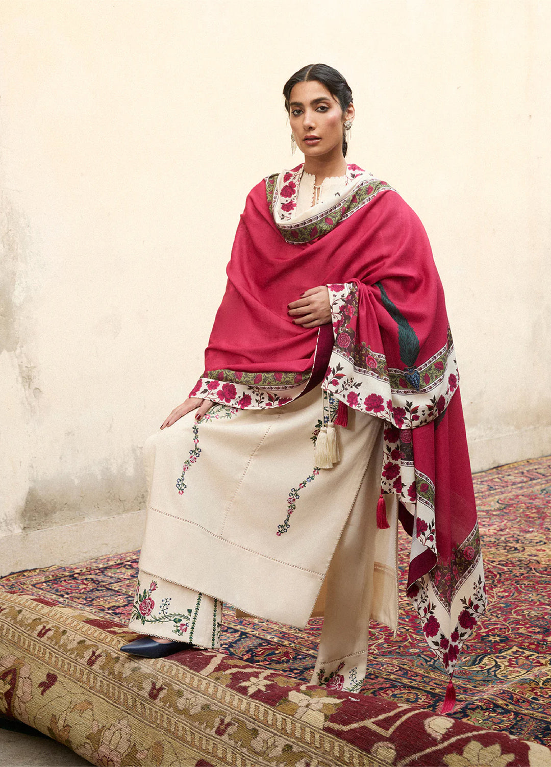 Jugnu by Hussain Rehar Unstitched Karandi Embroidered Suits 3 Piece HR25JW Zura - Winter Collection