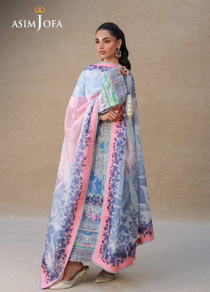 Asim Jofa Unstitched Printed Silk 3 Piece Suit AJ26UPS AJULSC-06 - Casual Collection