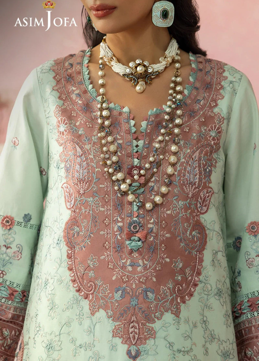 Asim Jofa Unstitched Embroidered Luxury Lawn 3 Piece Suit AJ26ULL AJULW-08 - Festive Collection