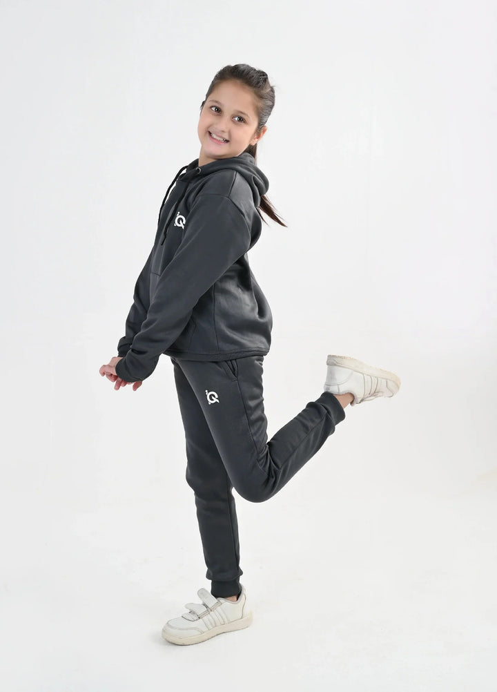 IQ Exclusive Kids Track Suit Fleece 2 PieceGraphite Hoodie Tracksuit-Unisex Kids - Winter Collection