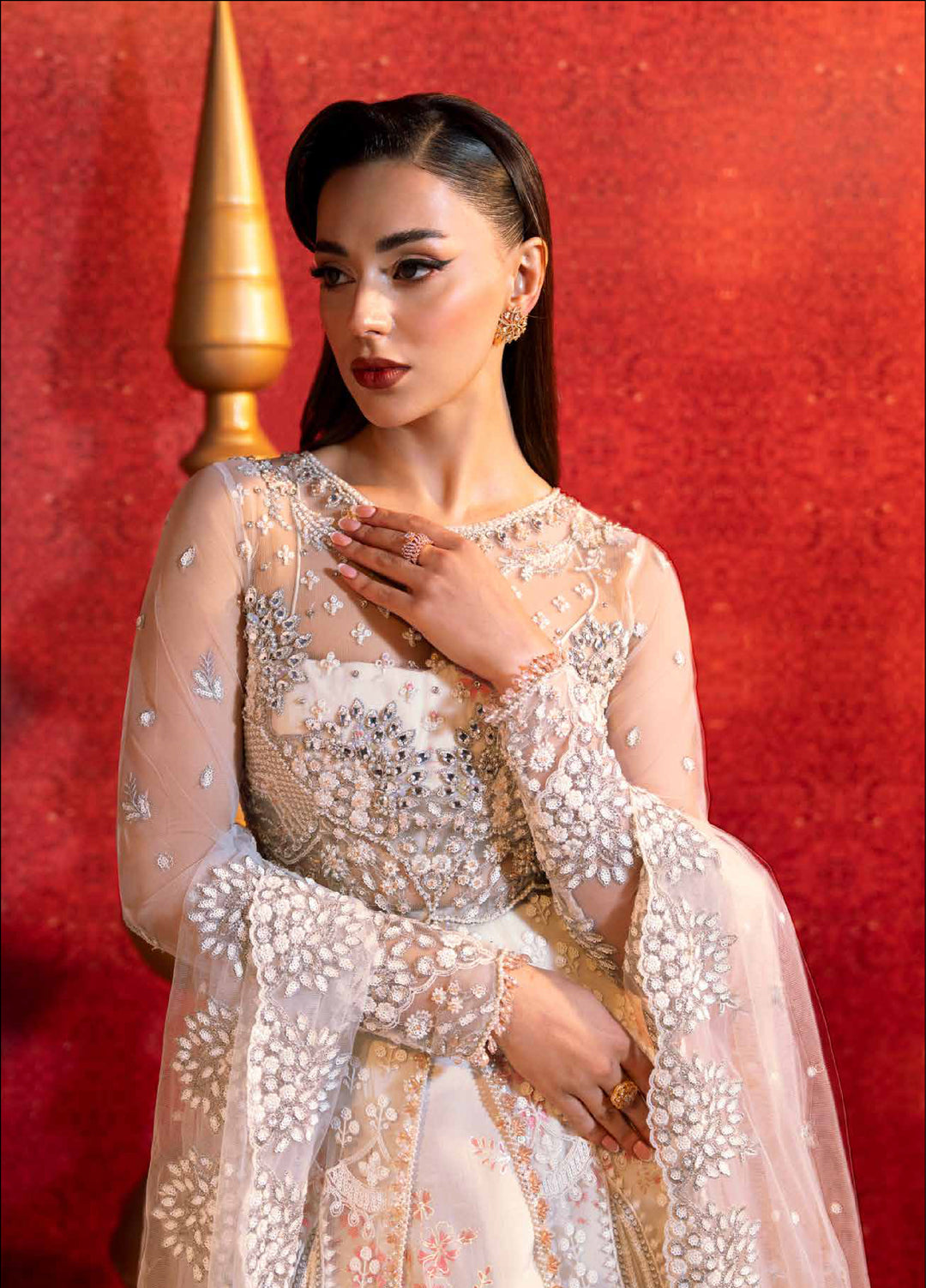 Zarmina by Zariya Unstitched Embroidered Bareeze Net 3 Piece Suit ZRY26UZ ZB50047 - Festive Collection