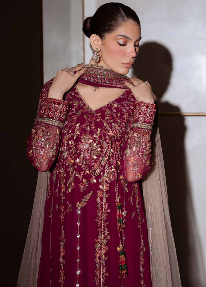 Elaya Luxury by Nureh Unstitched Chiffon Embroidered 3 Piece Suit NU26EL NEL-86 - Festive  Collection
