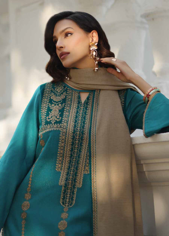 Charizma Signature Unstitched Embroidered Peach Leather 3 Piece CRZ25SP CSW5-04 - Winter Collection