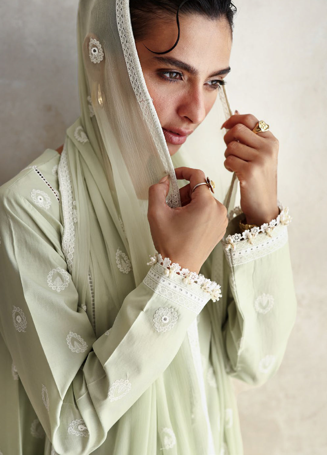 The Luxe by Gul Ahmed Unstitched Embroidered Lawn 3 Piece Suit GA26ULL Olive Bloom PM 62078 - Casual Collection