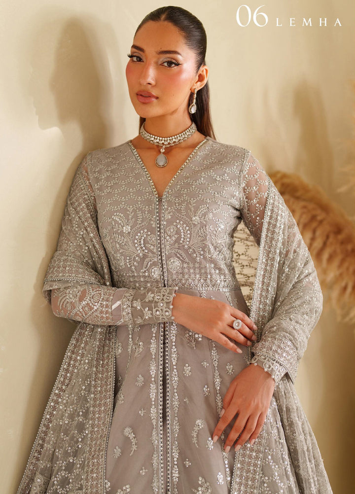 Meesa by Zarif Unstitched Net Embroidered Suits 3 Piece ZAF25MF ZRF-ML-06 LEMHA - Winter Collection