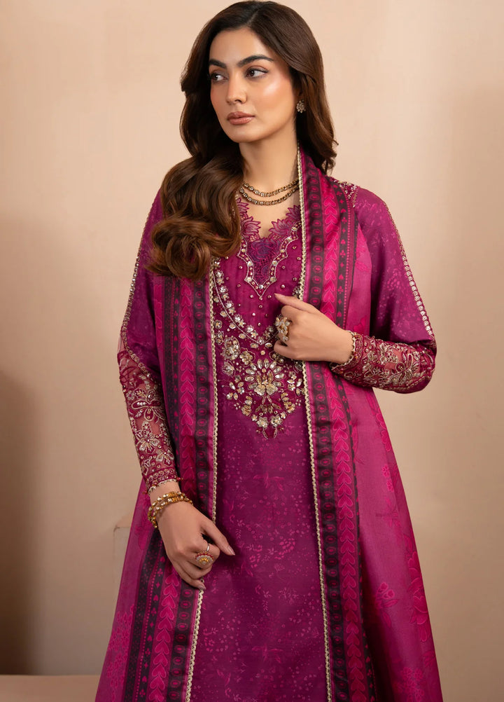 Xenia Formals Unstitched Embroidered Raw Silk 3 Piece Suit XF26UF D-04 Amayah - Festive Collection
