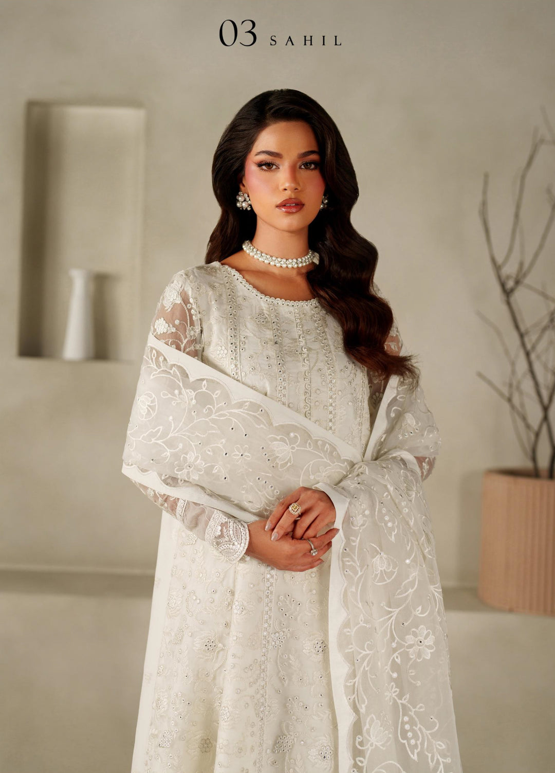 Muse Thread by Zarif Unstitched Organza Embroidered Suits 3 Piece ZRF25MT 03 SAHIL - Festive Collection