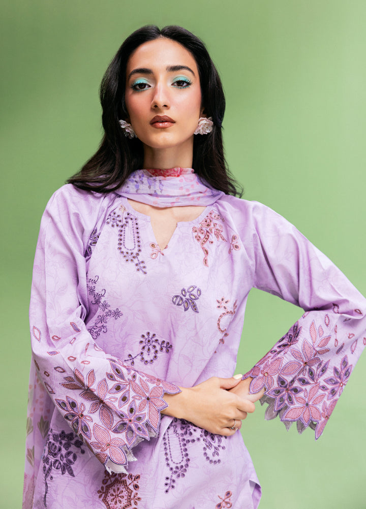 Zync by Florent Unstitched Embroidered Printkari Lawn 3 Piece Suit FL26UZP FZ-1A - Summer Collection