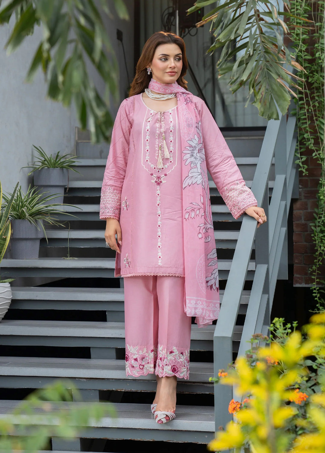 Solid Story by Panache Pret Solids Lawn 3 Piece Rosewood