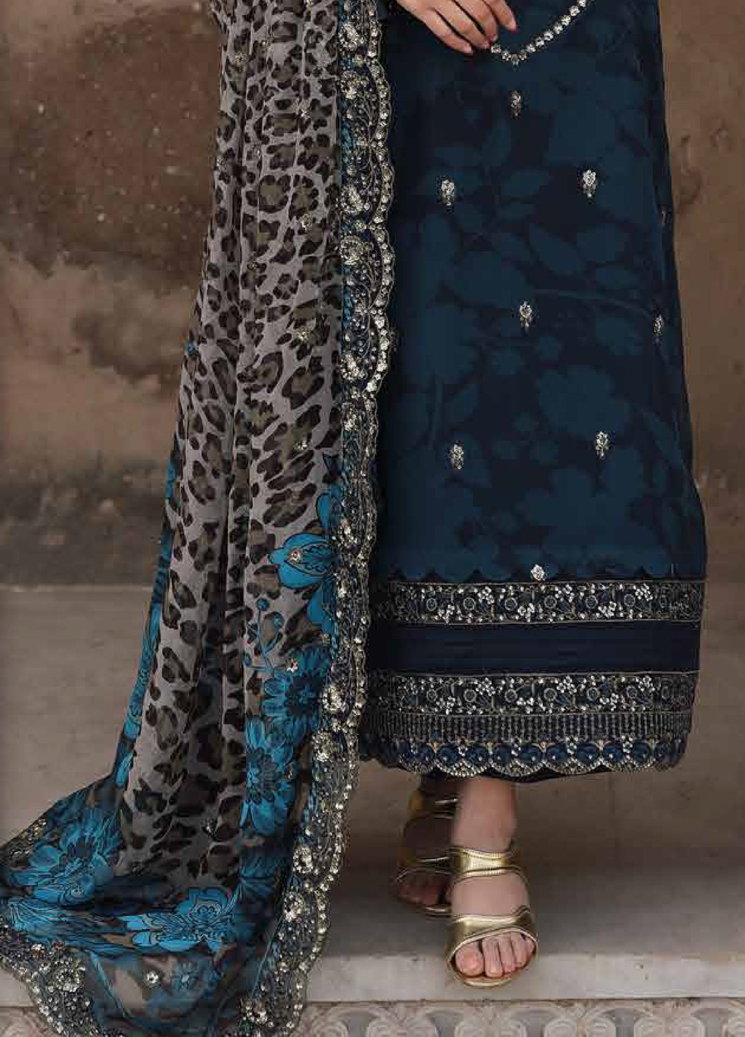 Vasal by Charizma Unstitched Luxury Chiffon Embroidered Suits 3 Piece CRZ25LC VSL25-43 - Festive Collection