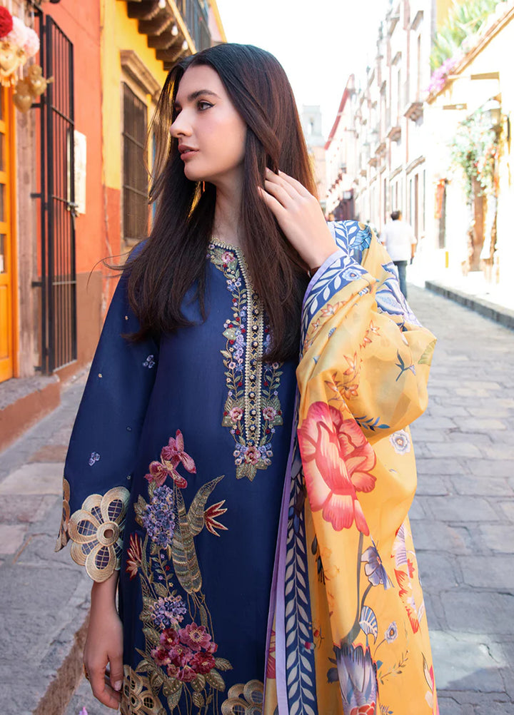 Hemline Odyssey by Mushq Unstitched Embroidered Lawn 3 Piece Suit MU26UHO HUNSS250402 INES - Summer Collection