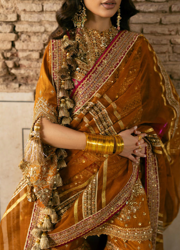 Zarlish Makhfi by Mohsin Naveed Ranjha Unstitched Embroidered Silk Suits 3 Piece MNR25ZM Ranjish - Festive Collection