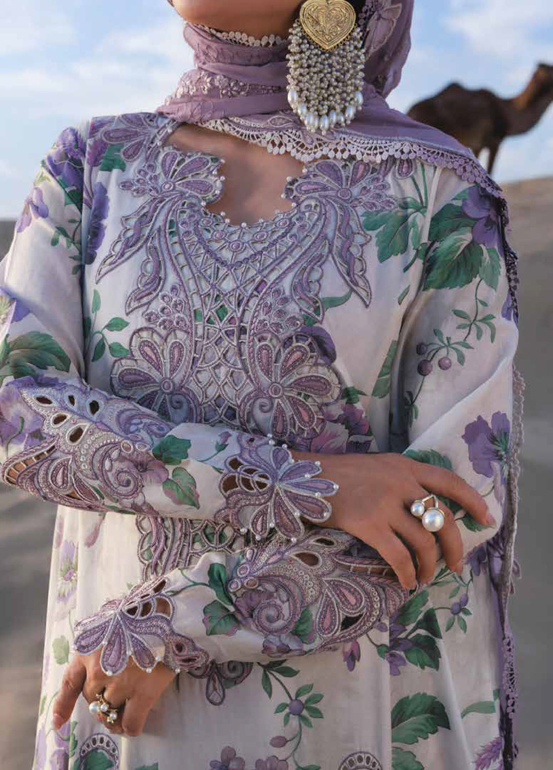 Aman by Nureh Unstitched Embroidered Luxury Lawn 3 Piece Suit NU26UA NE-231 - Festive Collection