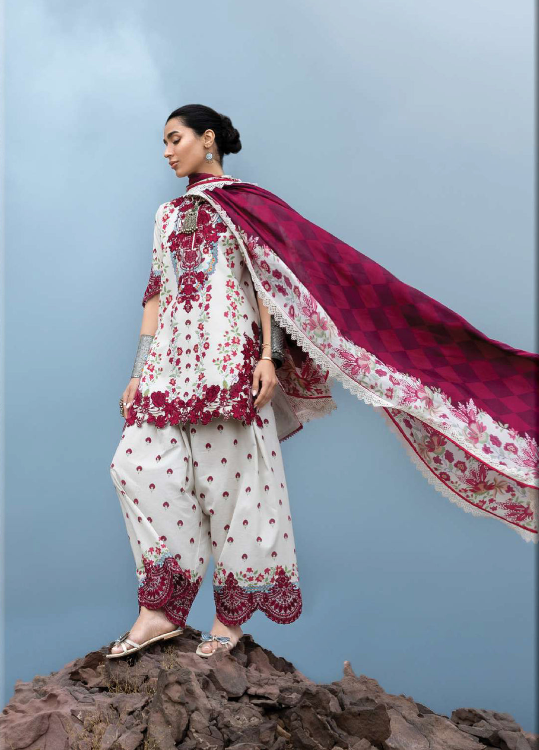 Zainab Chottani Unstitched Embroidered Luxury Lawn 3 Piece Suit ZC26ULZ D-14 RIVYA - Summer Collection