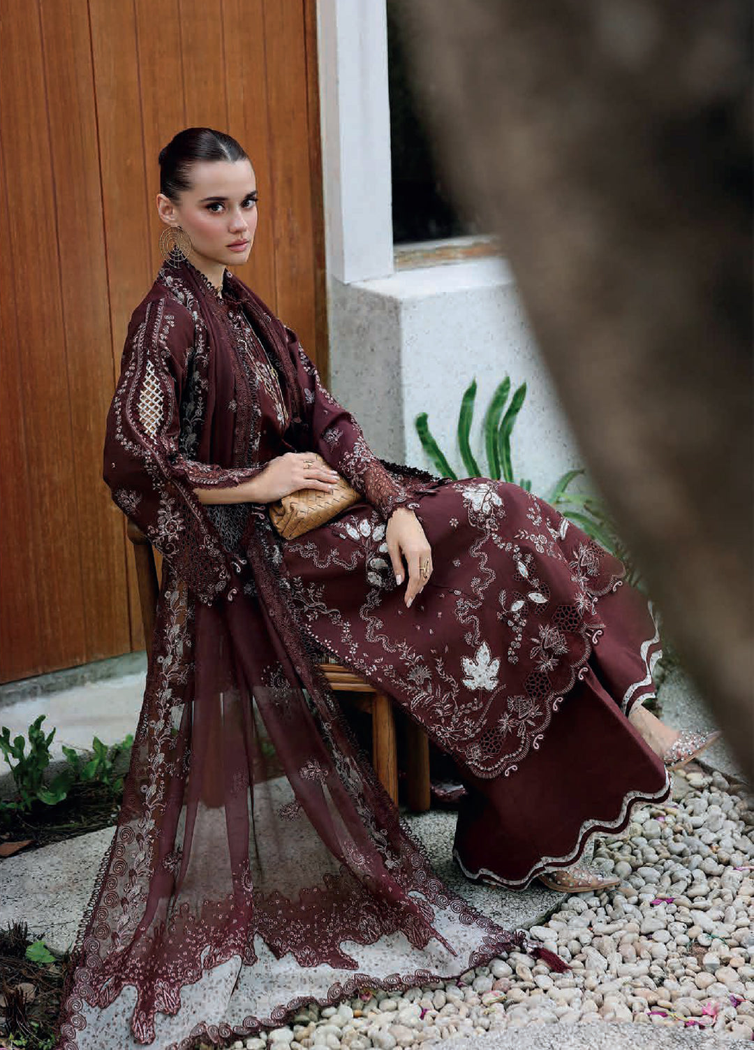 Qalamkar Chikankari Unstitched Embroidered Lawn 3 Piece Suit QLK26UCL CM-01 Eshal - Summer Collection