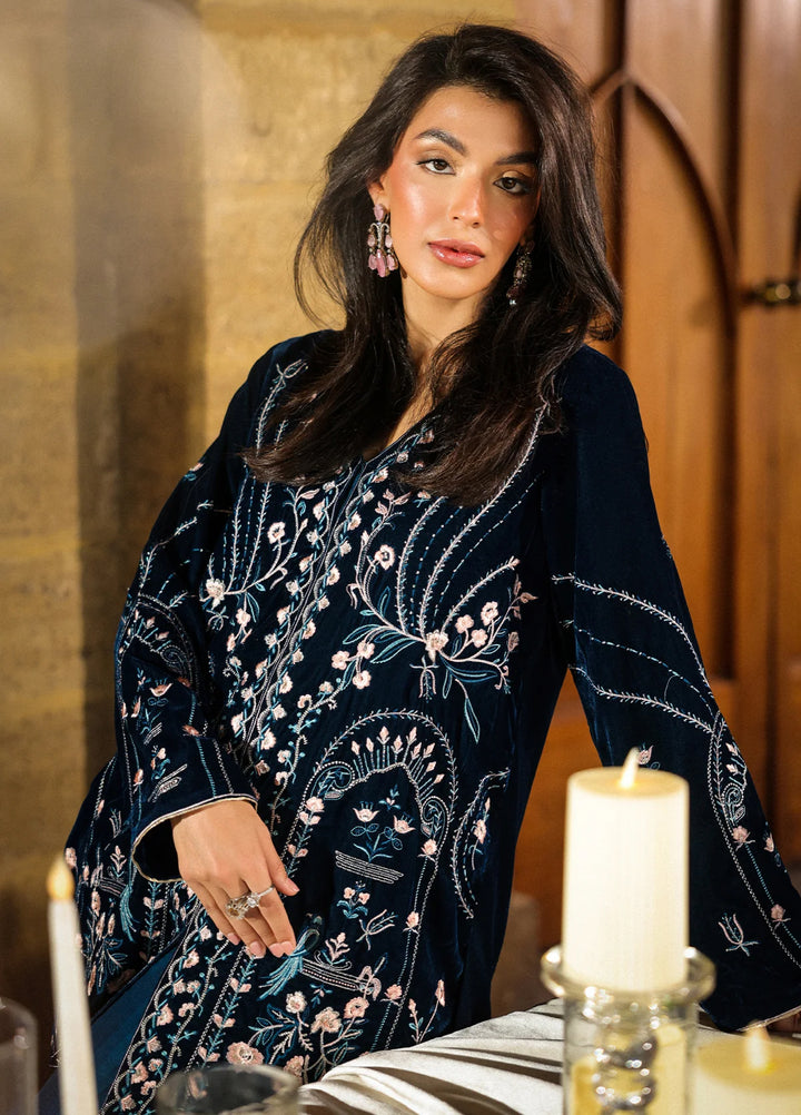 Elayra by Sahar Pret Velvet 2 Piece Embroidered Sapphire Allure - Festive Collection