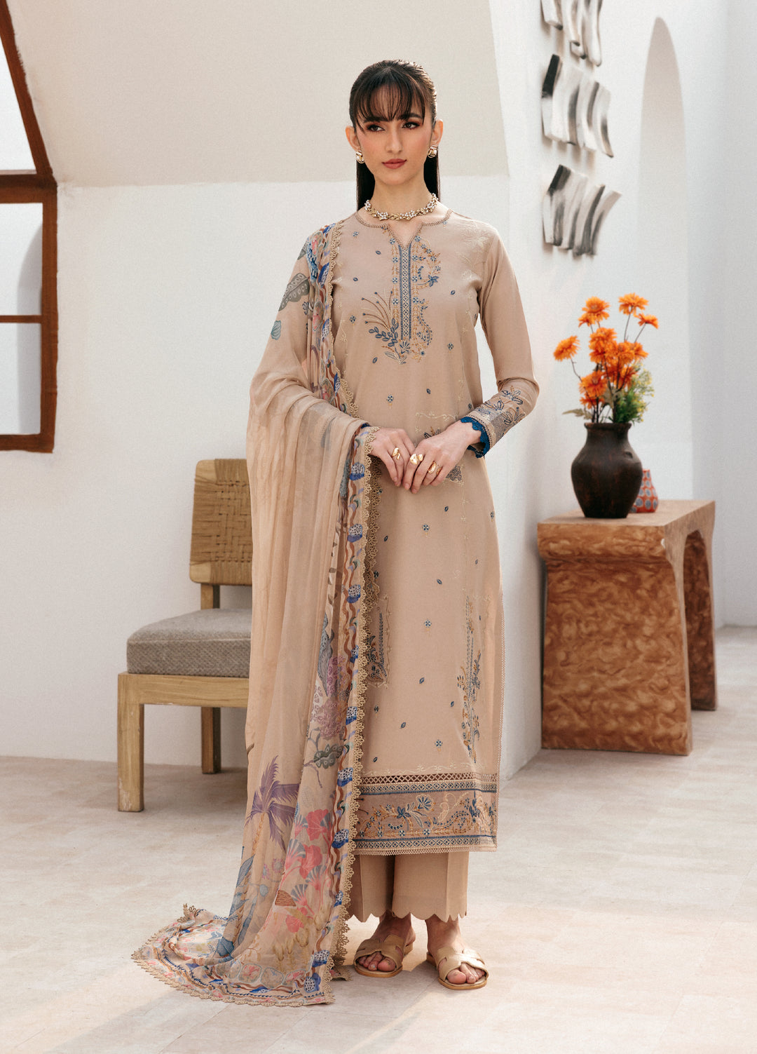 Zync by Florent Untitched Lawn Embroidered 3 Piece Suit FL26UZ FZ-5B - Summer Collection