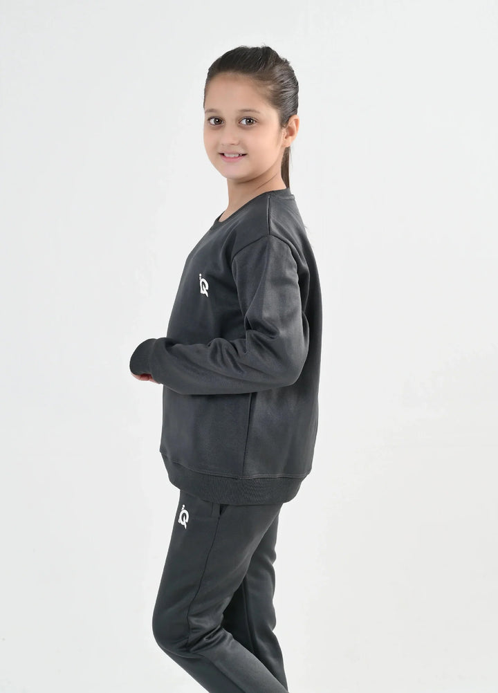 IQ Exclusive Kids Track Suit Fleece 2 PieceGrey Comfort Sweatshirt Tracksuit-Unisex Kids - Winter Collection
