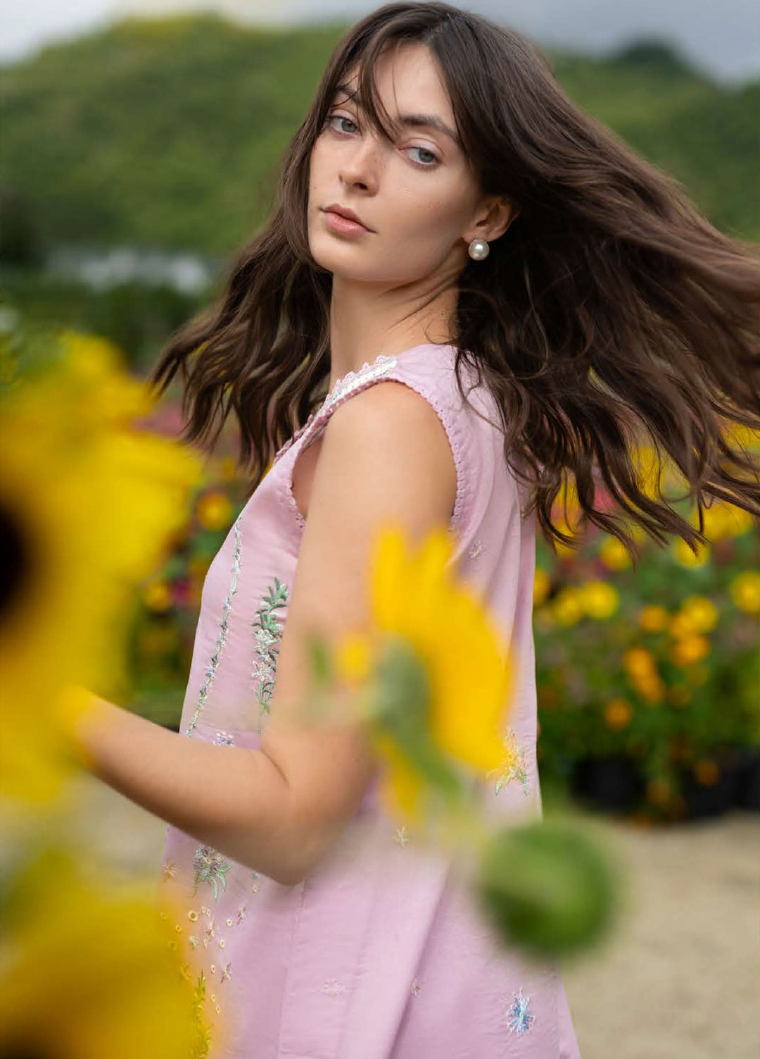 The Secret Garden by Mushq Hemline Unstitched Lawn 3 Piece Suit MU26USG D-18B Peony Glow - Summer Collection