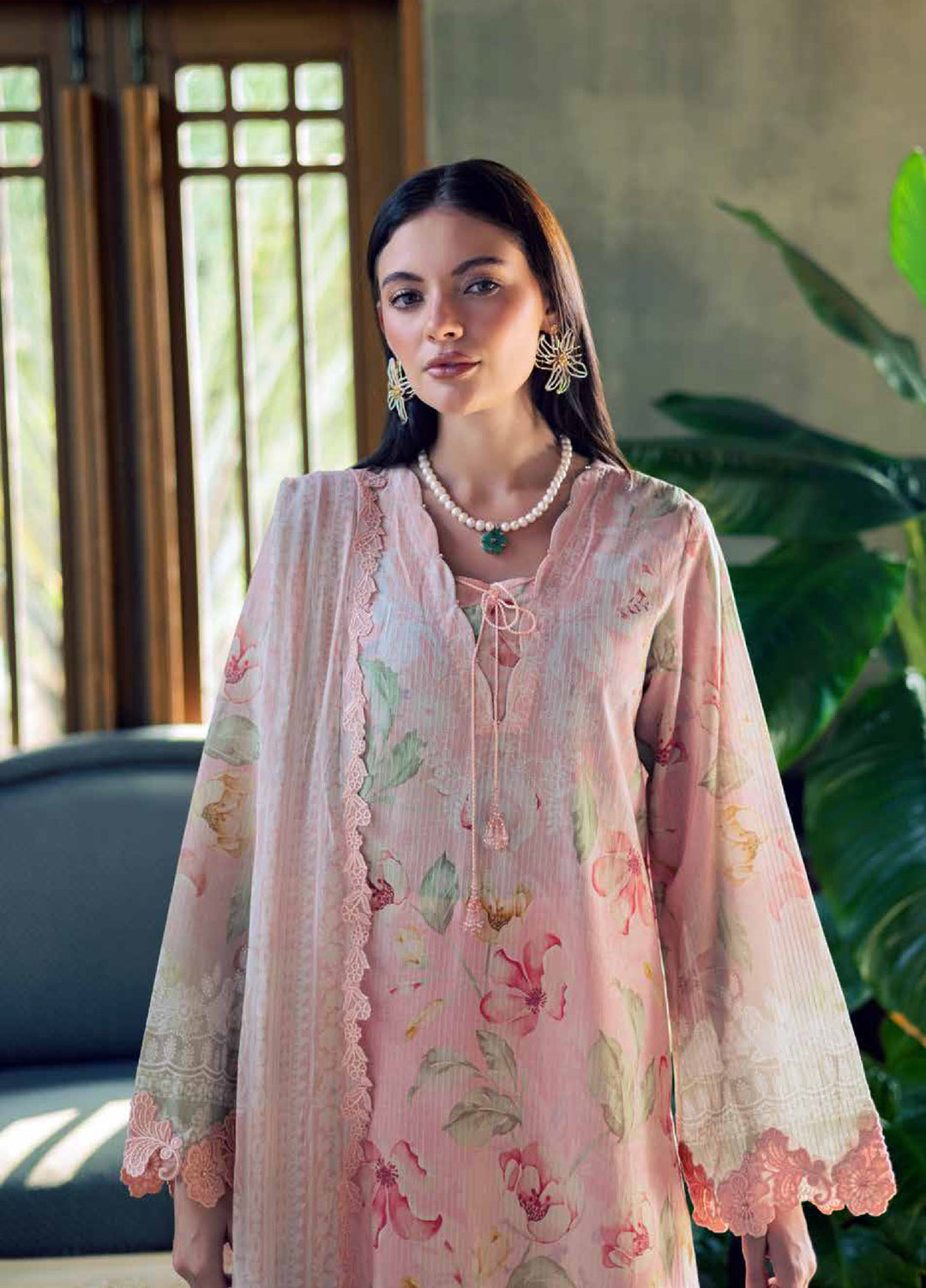 Gardenia by Nureh Unstitched Embroidered Lawn 3 Piece Suit NU26UGL NSG-208 - Summer Collection
