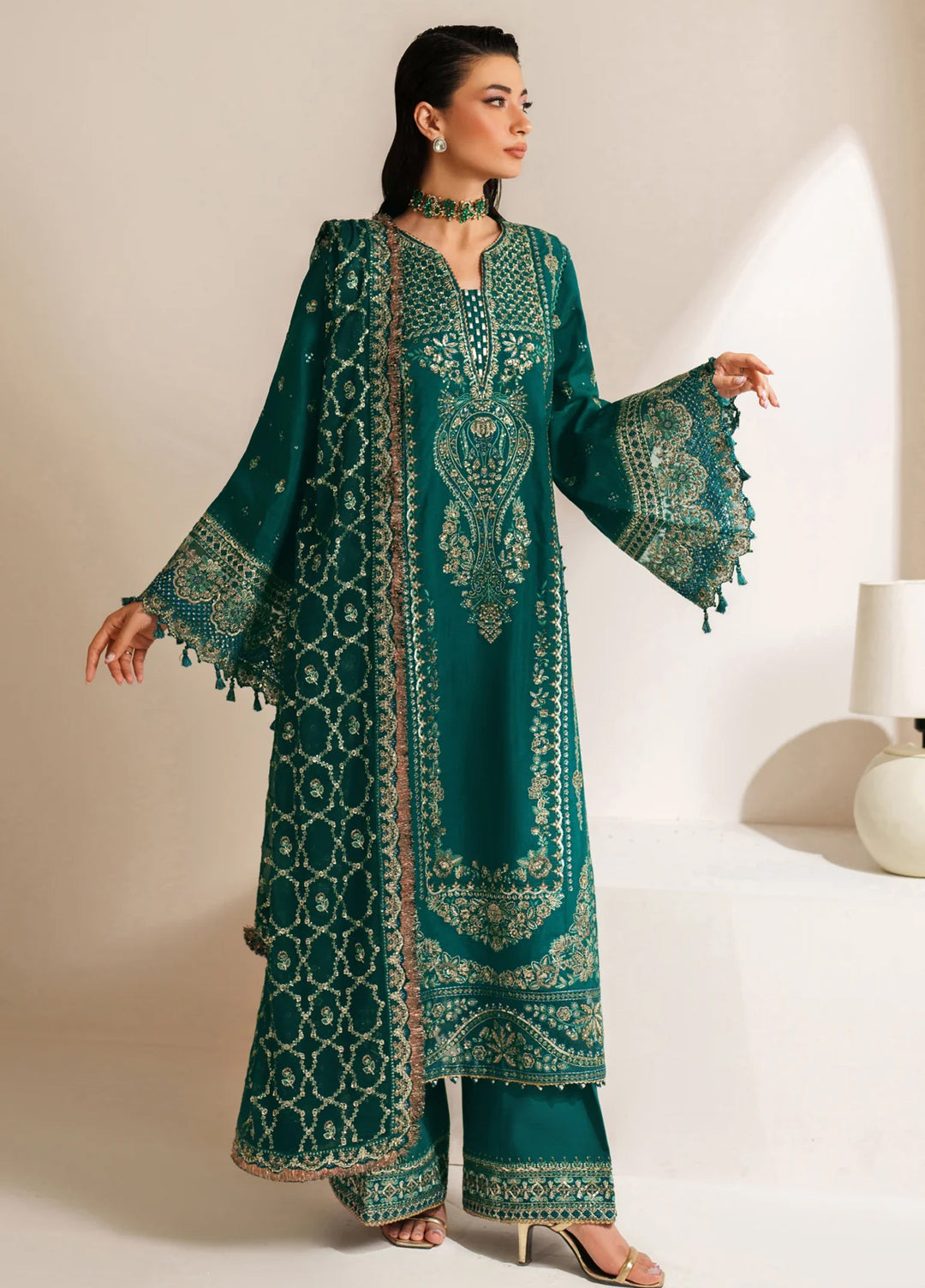 Xenia Formal Unstitched Luxury Raw Silk Suits 3 Piece XE25FL Seriya - Formals Collection