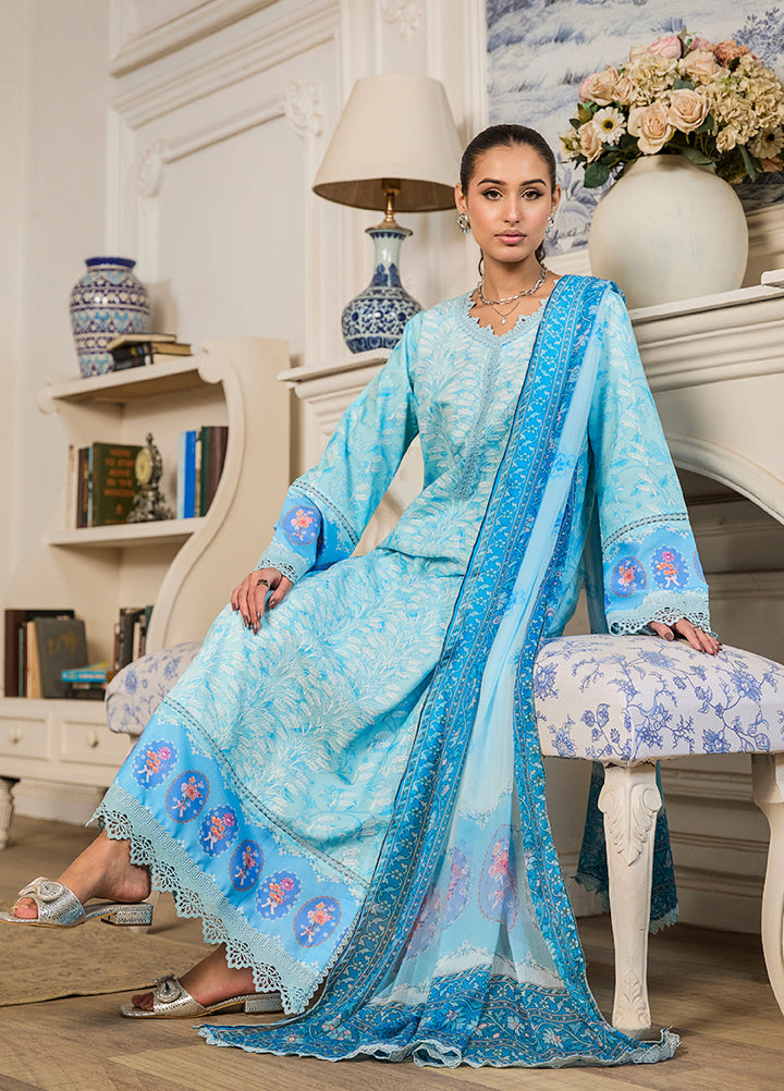 Raha Summer Prints by RajBari Unstitched Printed Lawn 3 Piece Suit RB26URVI D-5 - Summer Collection