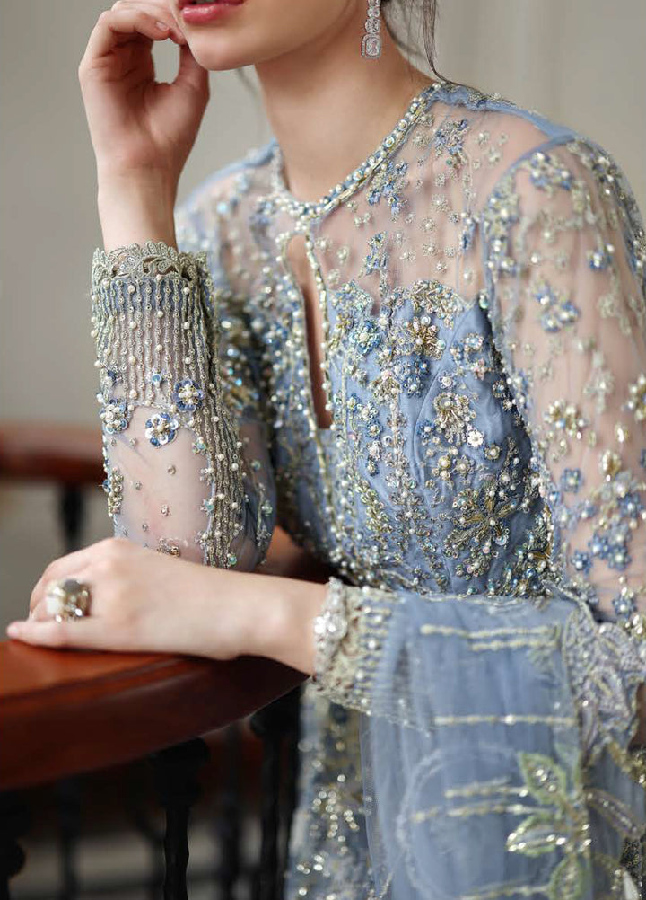 The Muse by Mushq Unstitched Net Embroidered Suits 3 Piece MU26TM Anastassia - Wedding Collection