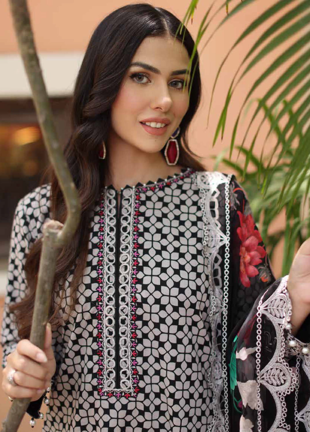 Combination by Charizma Unstitched Embroidered Luxury Lawn 3 Piece Suit CHR26UC CC6-08 - Summer Collection